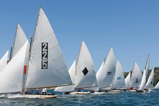 Sailing - Australian Championship Historic 18ft skiffs 2014, Sydney - 27/01/2014<br />
Start Line © Andrea Francolini http://www.afrancolini.com/